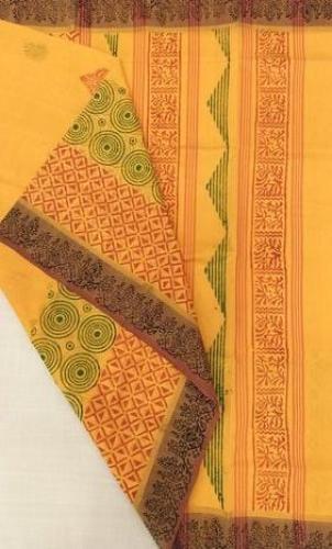 MANAMEDU BLOCK PRINTED SAREES WITH BLOUSE